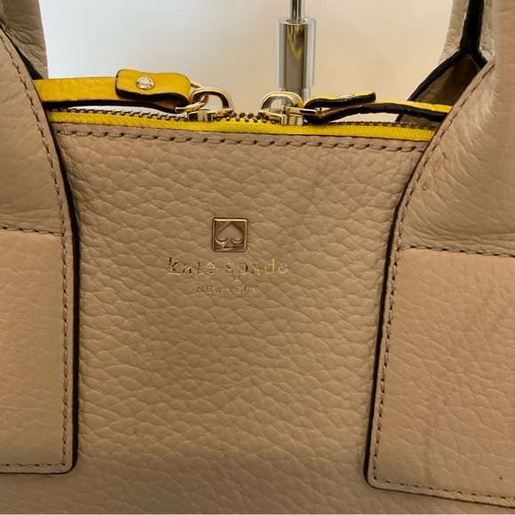 Kate Spade satchel Southport Avenue Jenny color block yellow and tan - Picture 5 of 16